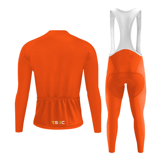 Men's Long Sleeve Cycling Jersey Balenci-YA-GO! Orange | RSSC Premium Cycling Kit Back View