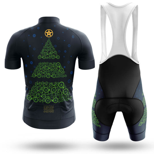 Men's Short Sleeve Cycling Jersey Bicycle Christmas Tree | RSSC Premium Cycling Kit Back View