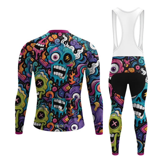 Kit de ciclismo de manga larga multicolor para hombre Criaturas alienígenas