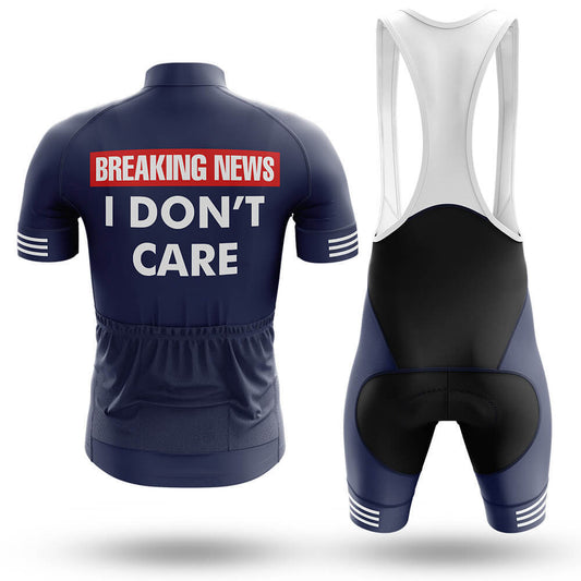 Men's Short Sleeve Cycling Jersey Breaking News: I Don't Care | RSSC Premium Cycling Kit Back View