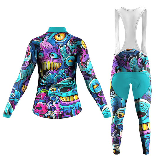 Monsters Art Women's Long Sleeve Cycling Kit