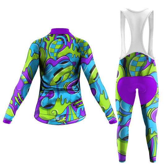 Et elle a vécu heureuse - Ensemble de cyclisme à manches longues pour femme