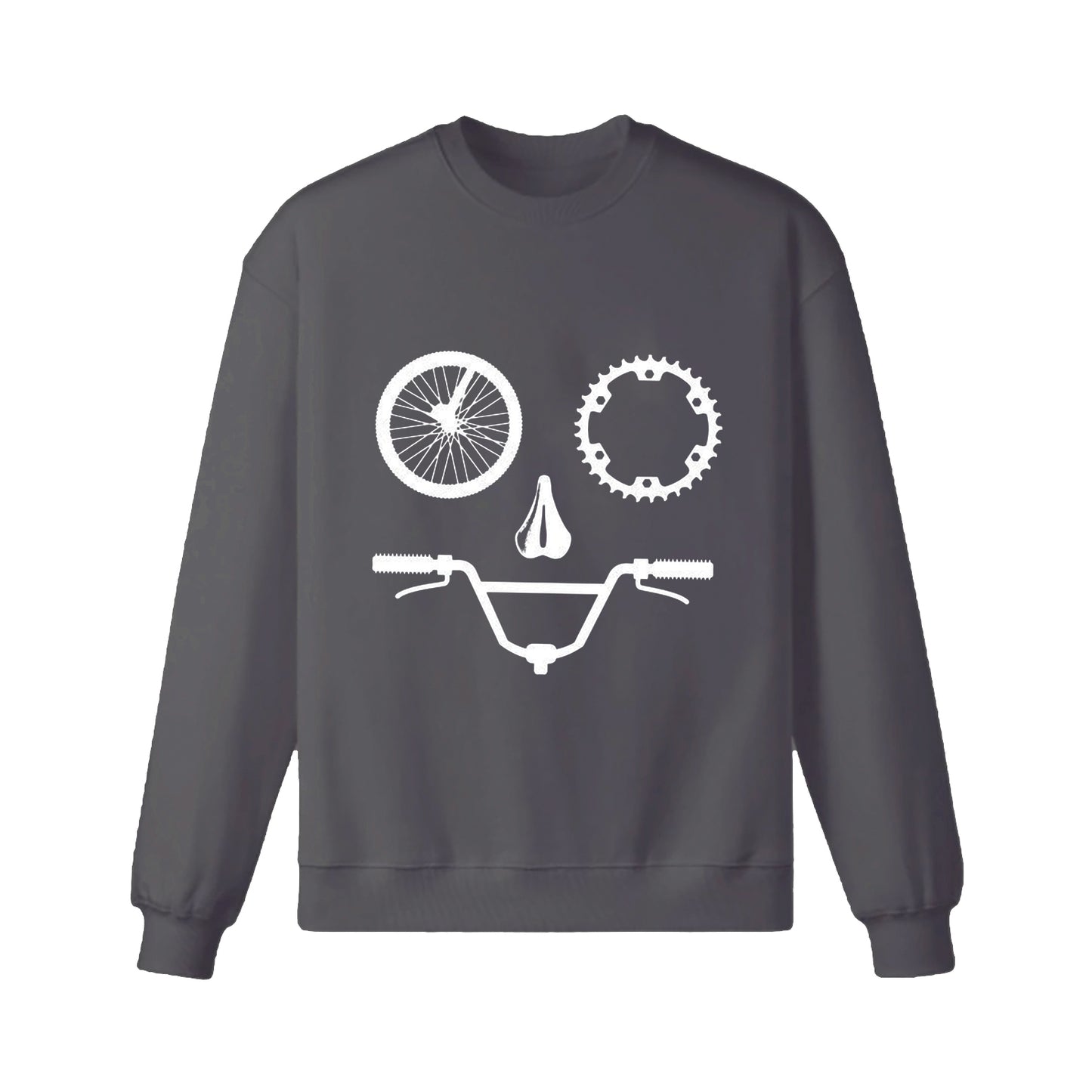 Funny Face Bike Parts Cool Drawing Sweatshirt
