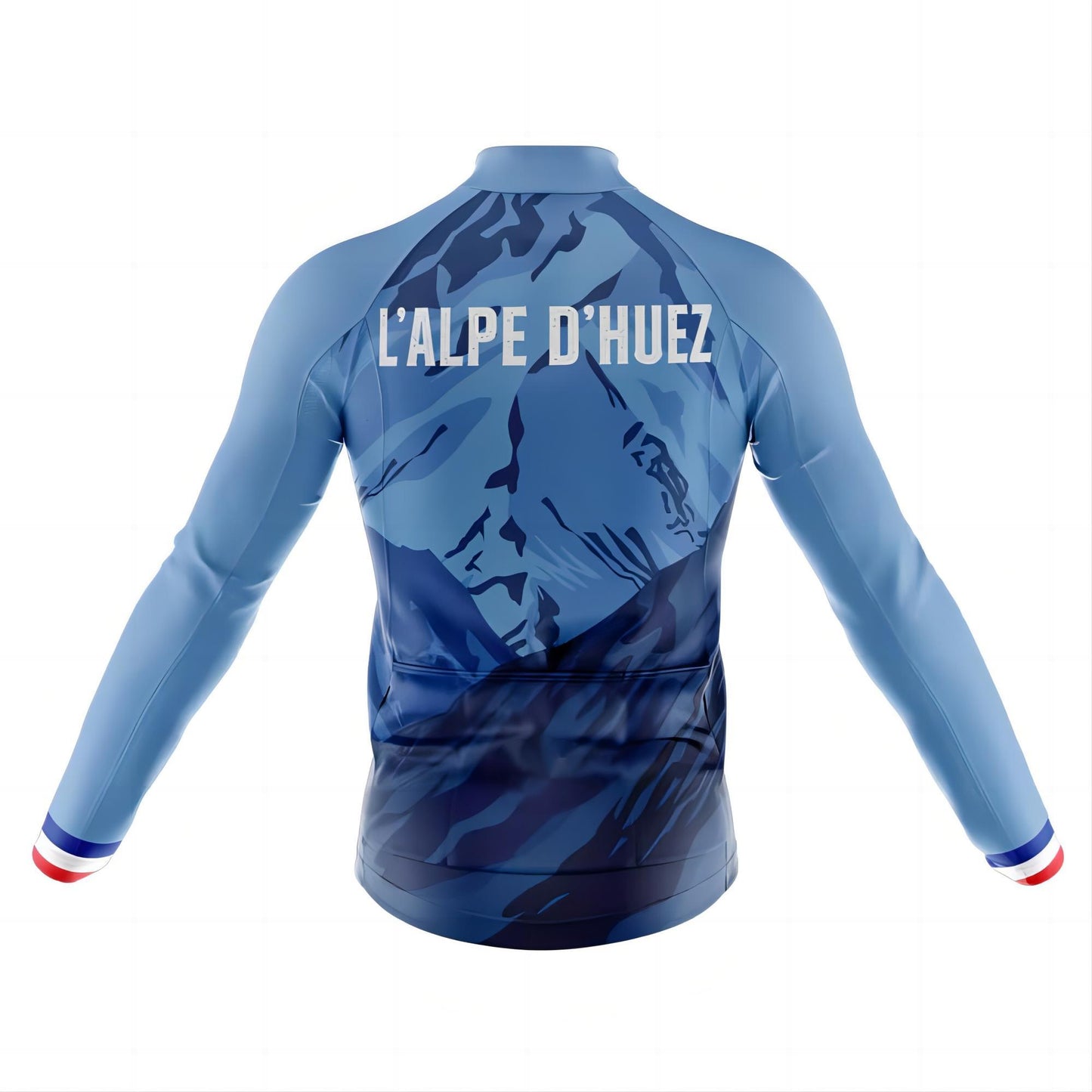 Men's Long Sleeve Cycling Jersey LAlpe D'Huez Club Cycling Jersey | RSSC Premium Cycling Kit Back View