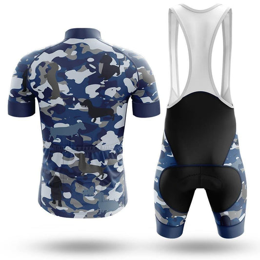 Men's Short Sleeve Cycling Jersey Camo Dachshund | RSSC Premium Cycling Kit Back View