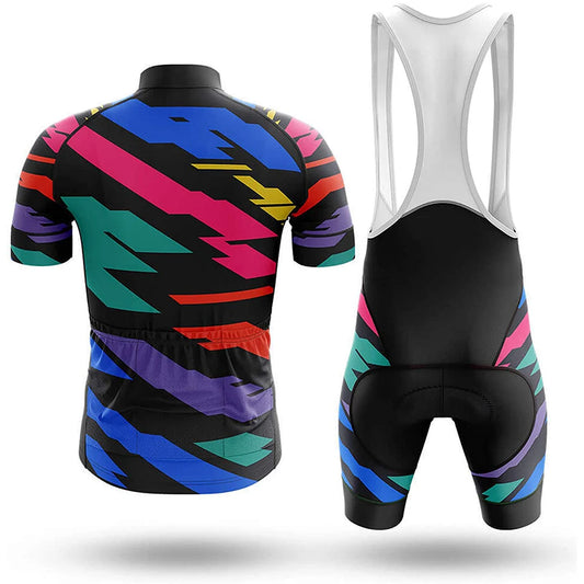 Men's Short Sleeve Cycling Jersey 80s Style Retro | RSSC Premium Cycling Kit Back View