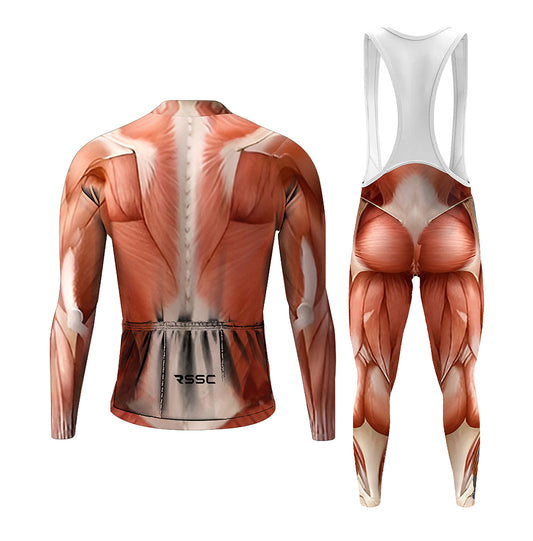 Men's Long Sleeve Cycling Jersey 3D Muscle | RSSC Premium Cycling Kit Back View