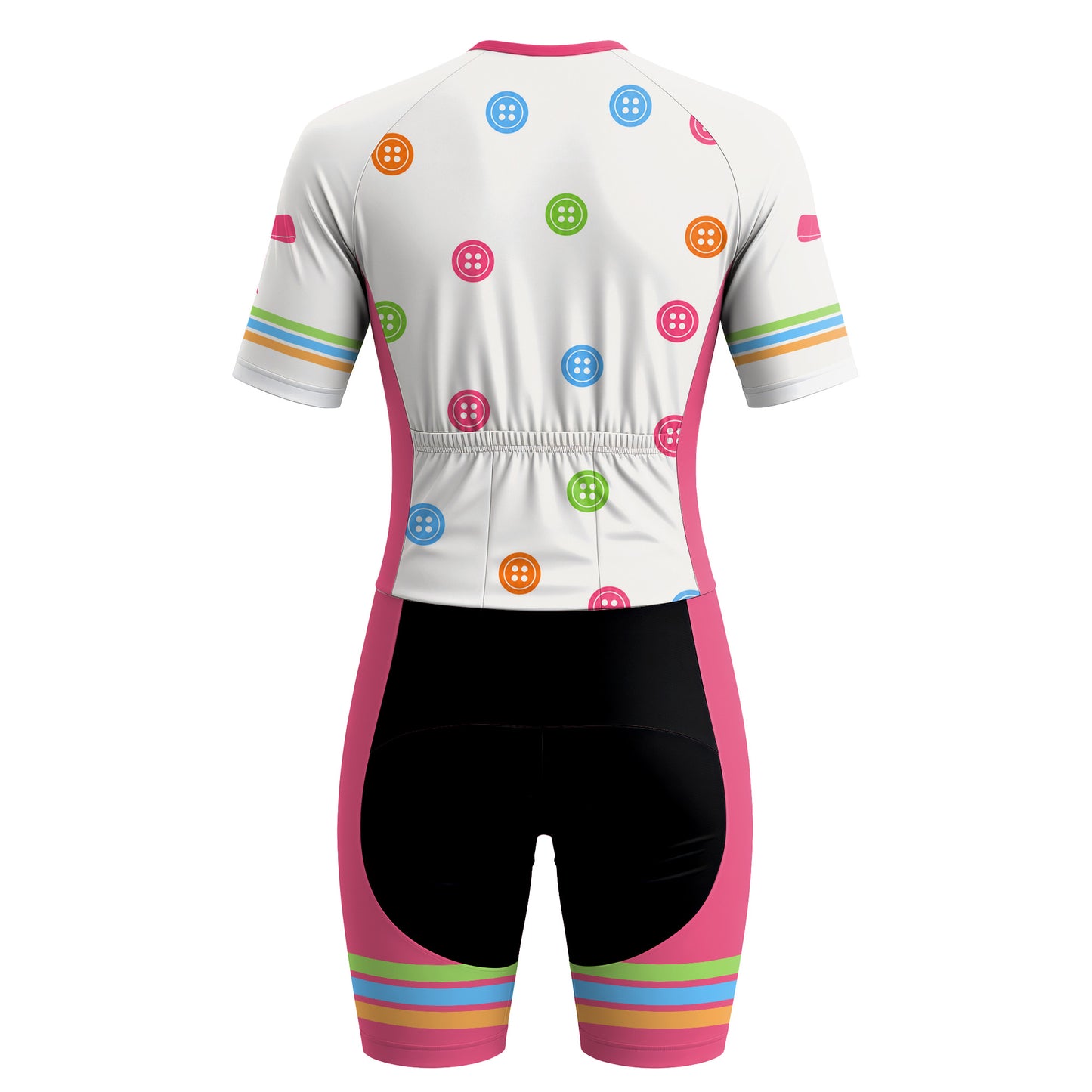 Pastel Buttons Women's Short Sleeve Triathlon Suit