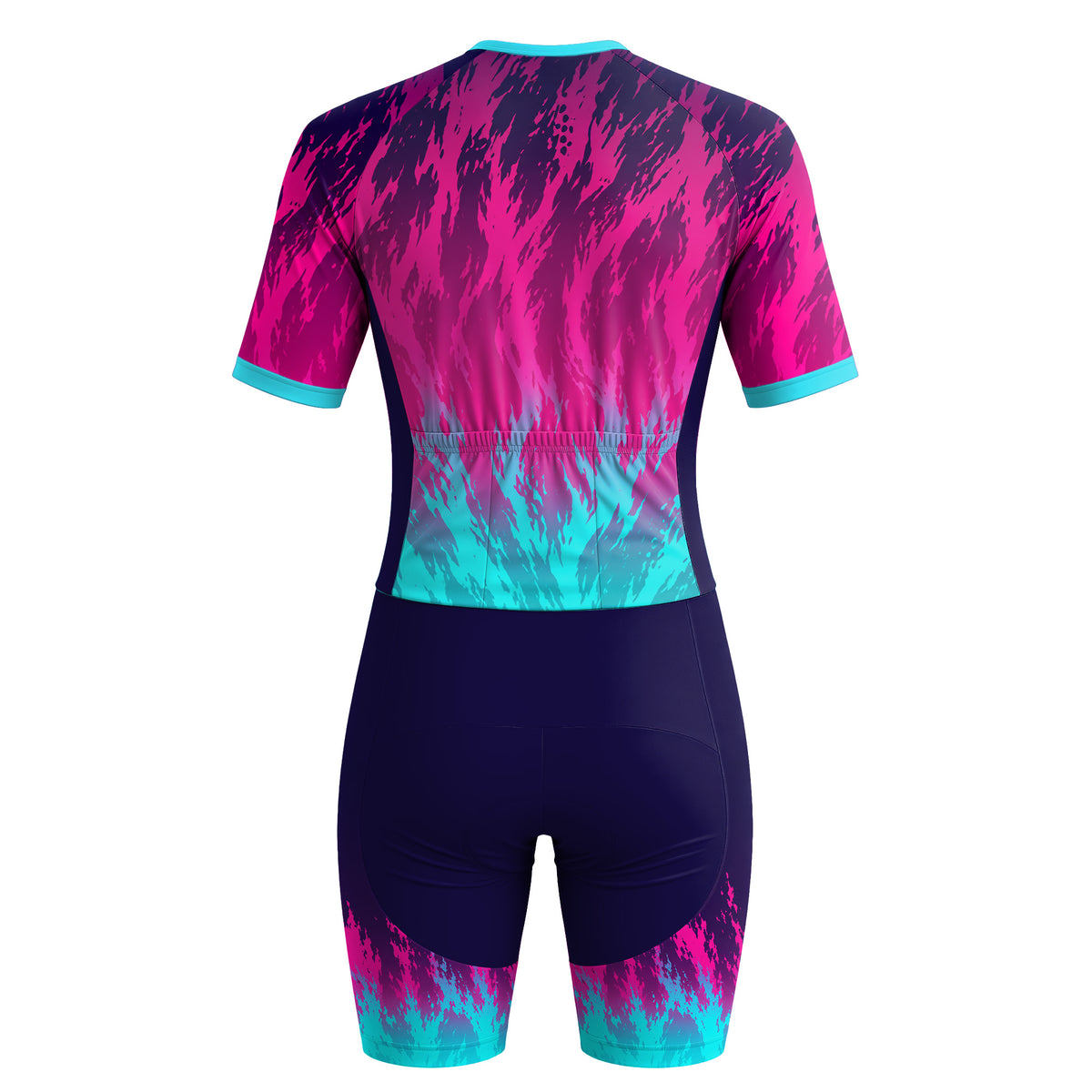 Neon Flame Women's Short Sleeve Triathlon Suit