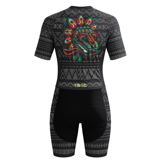 Mexican Quetzalcoatl Women's Short Sleeve Triathlon Suit