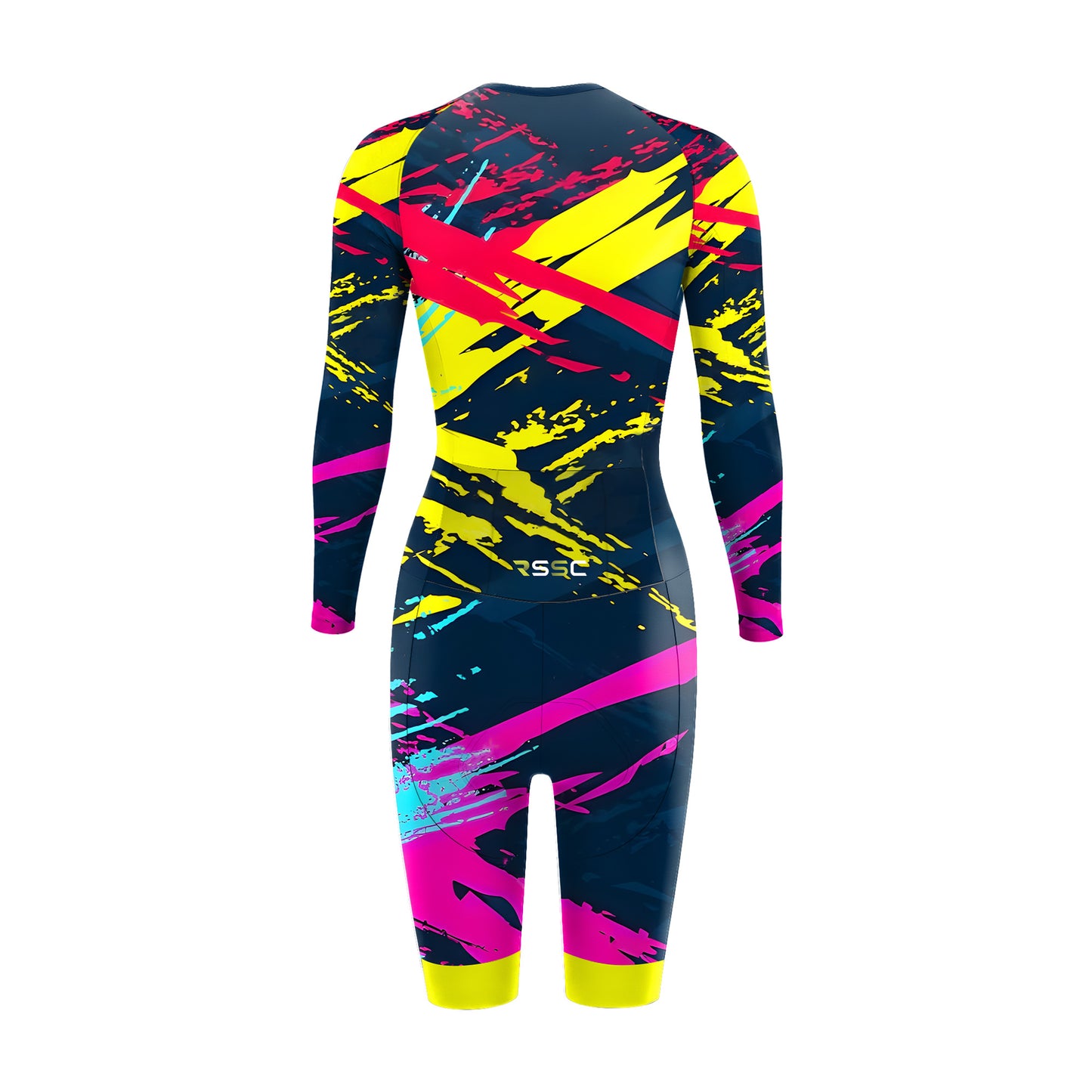 Colorful Abstract Movement Women's Long Sleeve Triathlon Suit