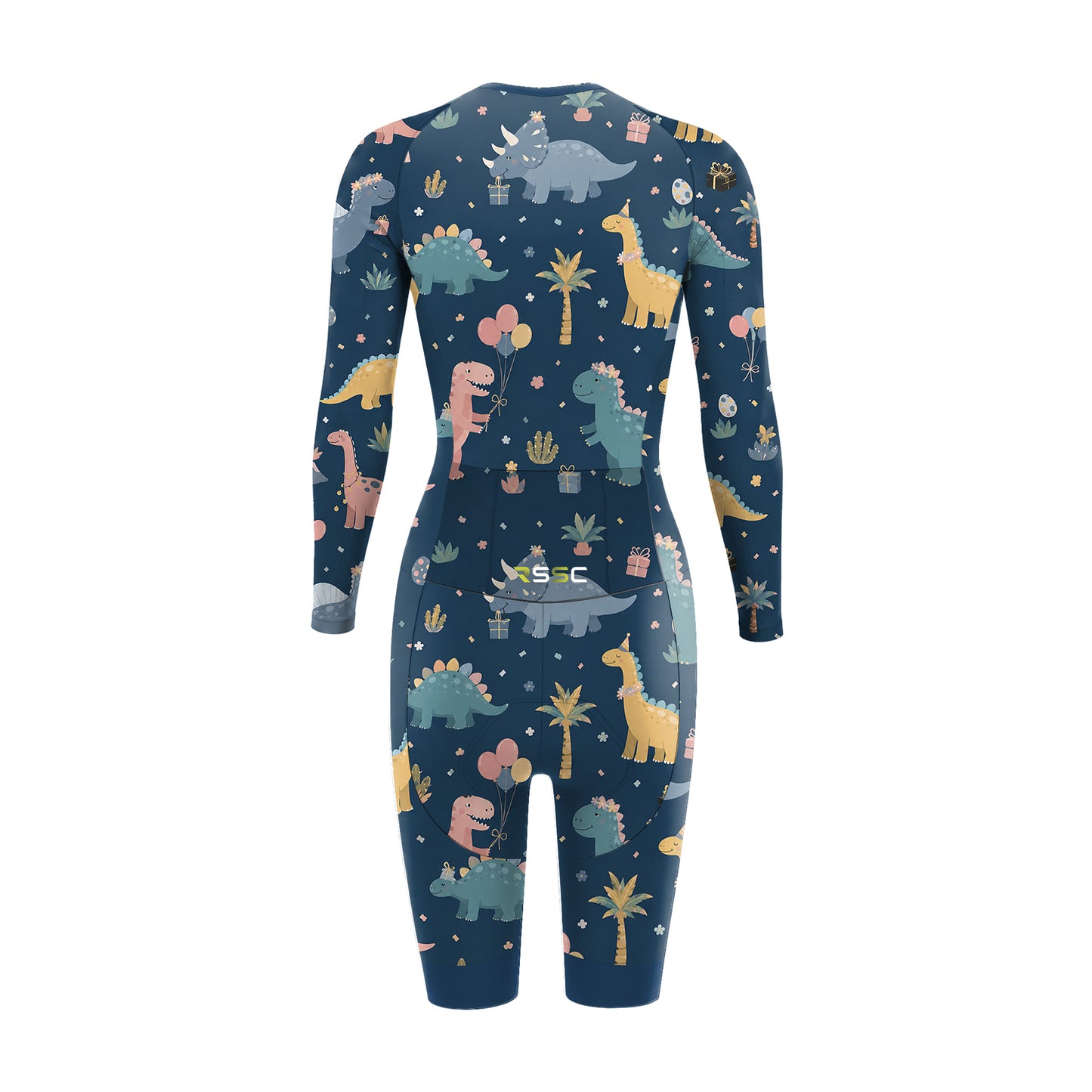 Dinosaur Pattern Women's Long Sleeve Triathlon Suit