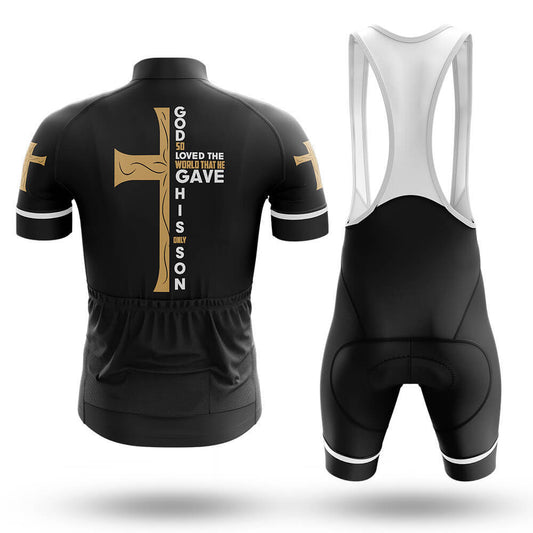 Men's Short Sleeve Cycling Jersey Christian Cross Bible | RSSC Premium Cycling Kit Back View