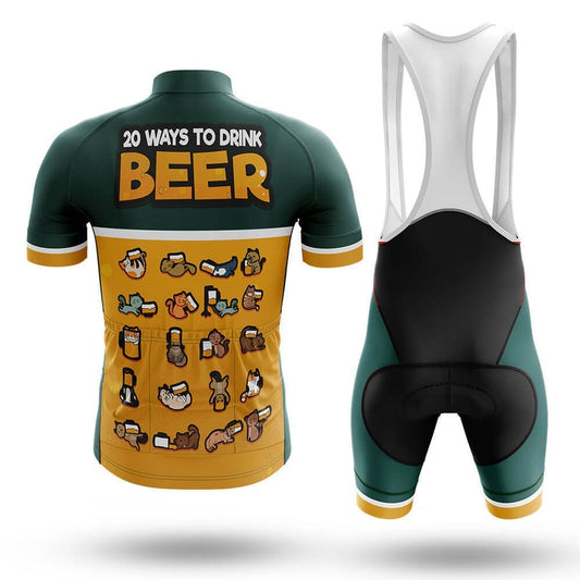 Men's Short Sleeve Cycling Jersey 20 Ways To Drink Beer | RSSC Premium Cycling Kit Back View