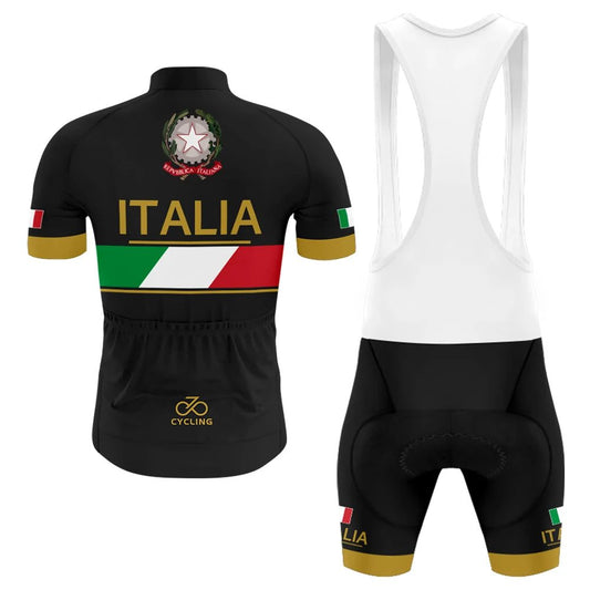 Men's Short Sleeve Cycling Jersey Italia Professional Team | RSSC Premium Cycling Kit Back View