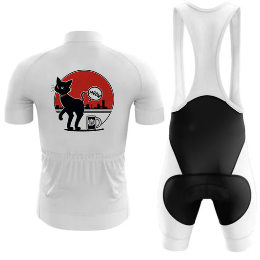 Men's Short Sleeve Cycling Jersey Cat and Coffee | RSSC Premium Cycling Kit Back View