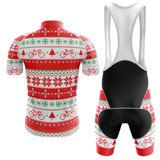 Men's Short Sleeve Cycling Jersey Christmas V2 | RSSC Premium Cycling Kit Back View