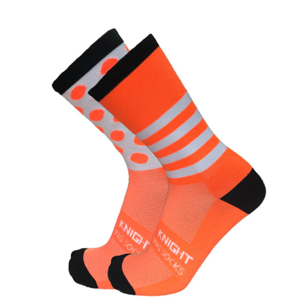 Orange Fahrradsocken im Retro-Look