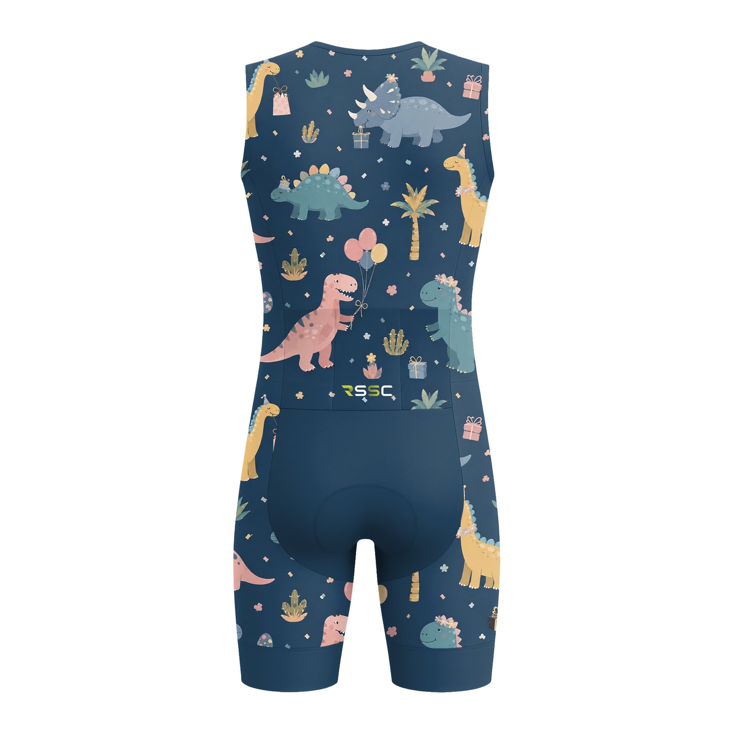 Dinosaur Pattern Men's Sleeveless Triathlon Suit