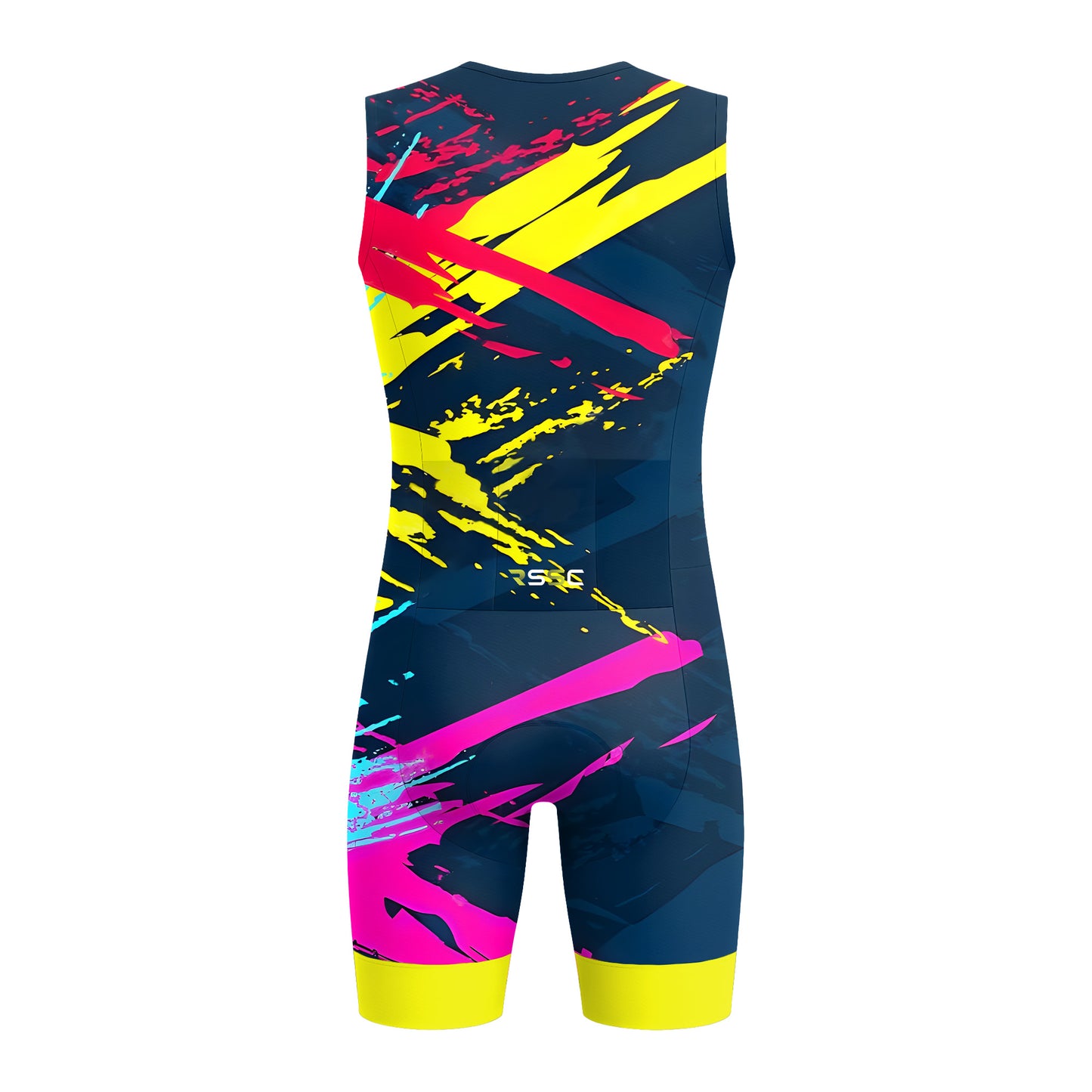 Colorful Abstract Movement Men's Sleeveless Triathlon Suit