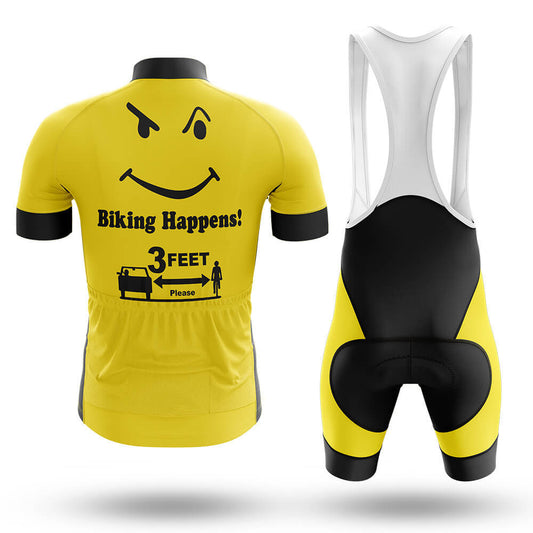 Men's Short Sleeve Cycling Jersey Biking Happens | RSSC Premium Cycling Kit Back View