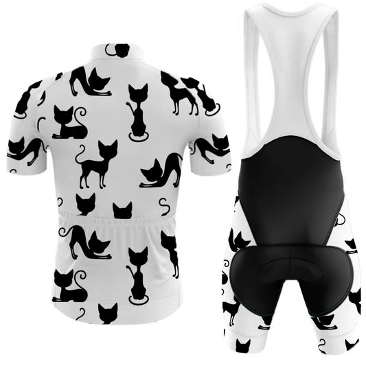 Men's Short Sleeve Cycling Jersey Elegant Black Cat Cycling Jersey Kits | RSSC Premium Cycling Kit Back View