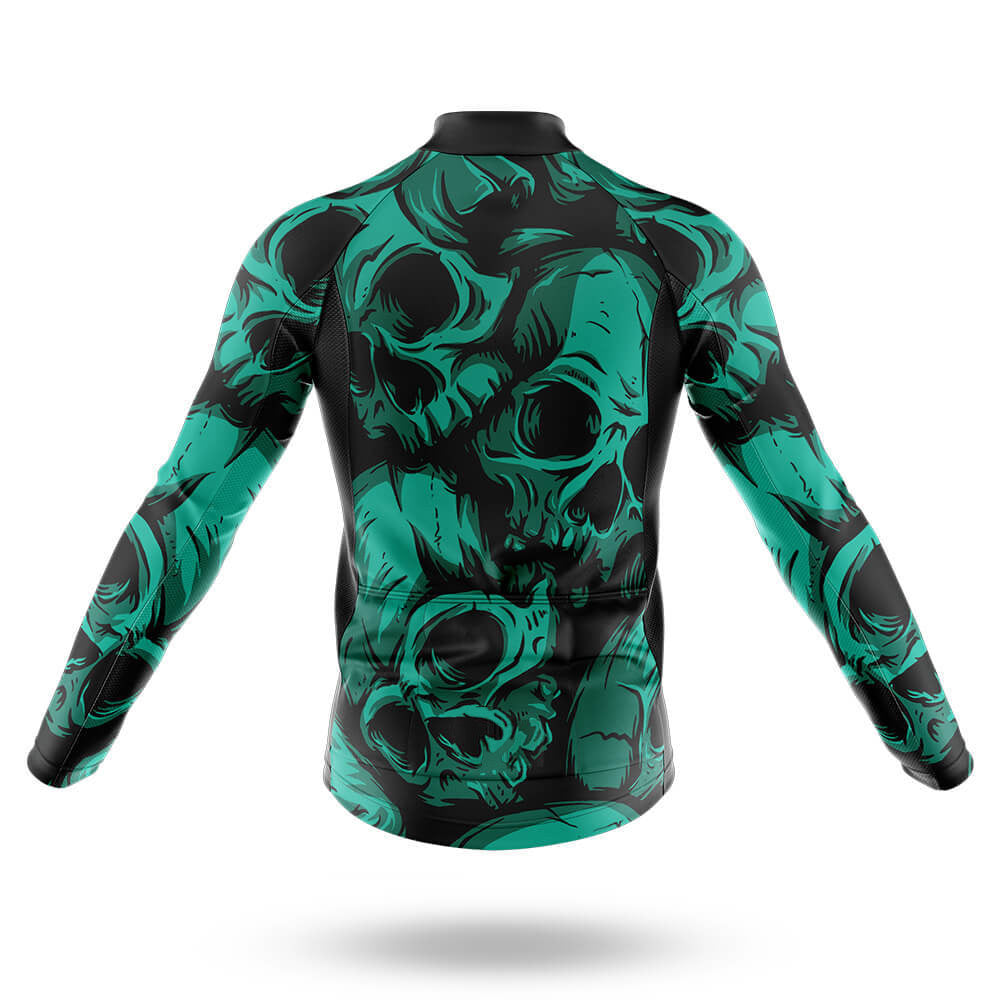 Men's Short Sleeve Cycling Kit Green Skulls | RSSC Performance Cycling Apparel View 6