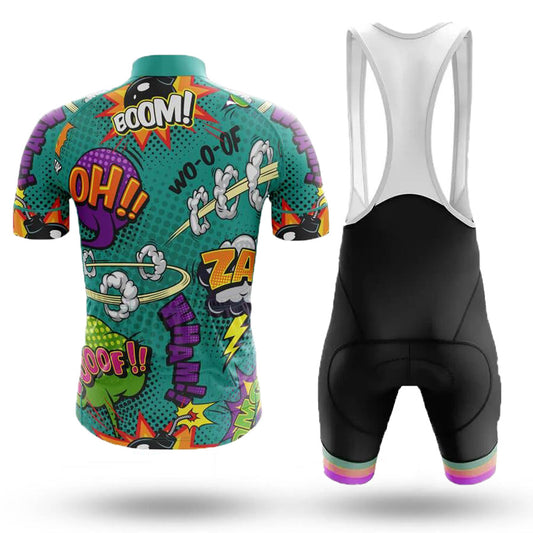 Men's Short Sleeve Cycling Jersey Funny Comic | RSSC Premium Cycling Kit Back View