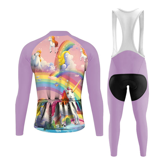 Men's Long Sleeve Cycling Jersey Happy Unicorns | RSSC Premium Cycling Kit Back View