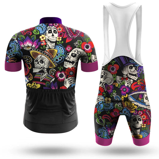 Men's Short Sleeve Cycling Jersey Carnival Girls and Skulls | RSSC Premium Cycling Kit Back View