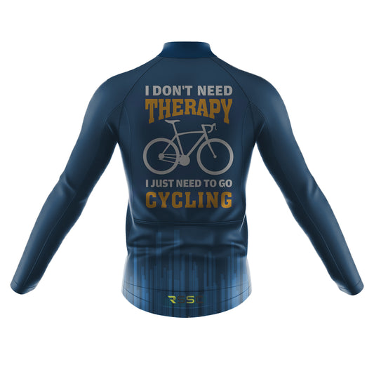 Ich brauche keine Therapie, ich muss einfach nur Radfahren gehen, langärmeliges Radtrikot für Herren