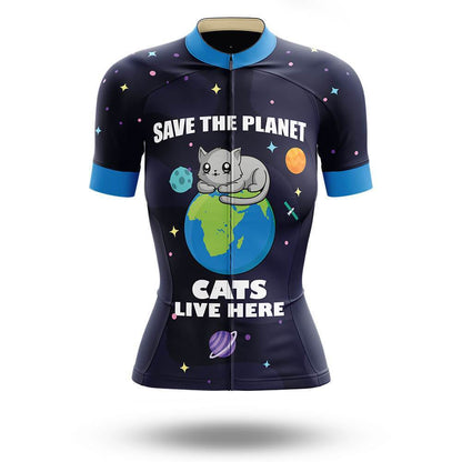 Cats Live Here Women's Short Sleeve Cycling Kit | Rsscsports