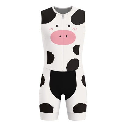 Cow Cycling Men's Sleeveless Triathlon Suit