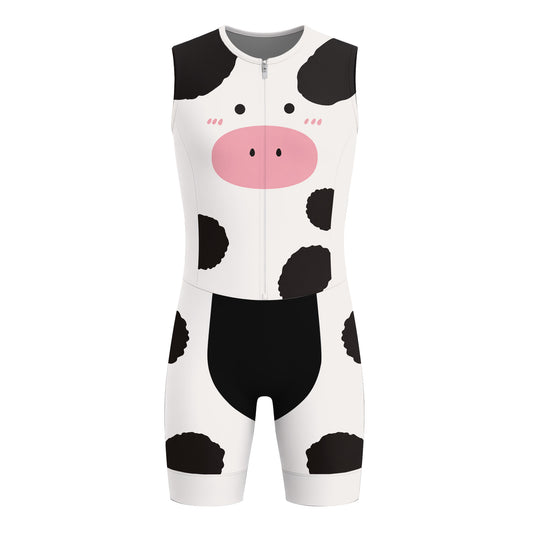 Cow Cycling Men's Sleeveless Triathlon Suit