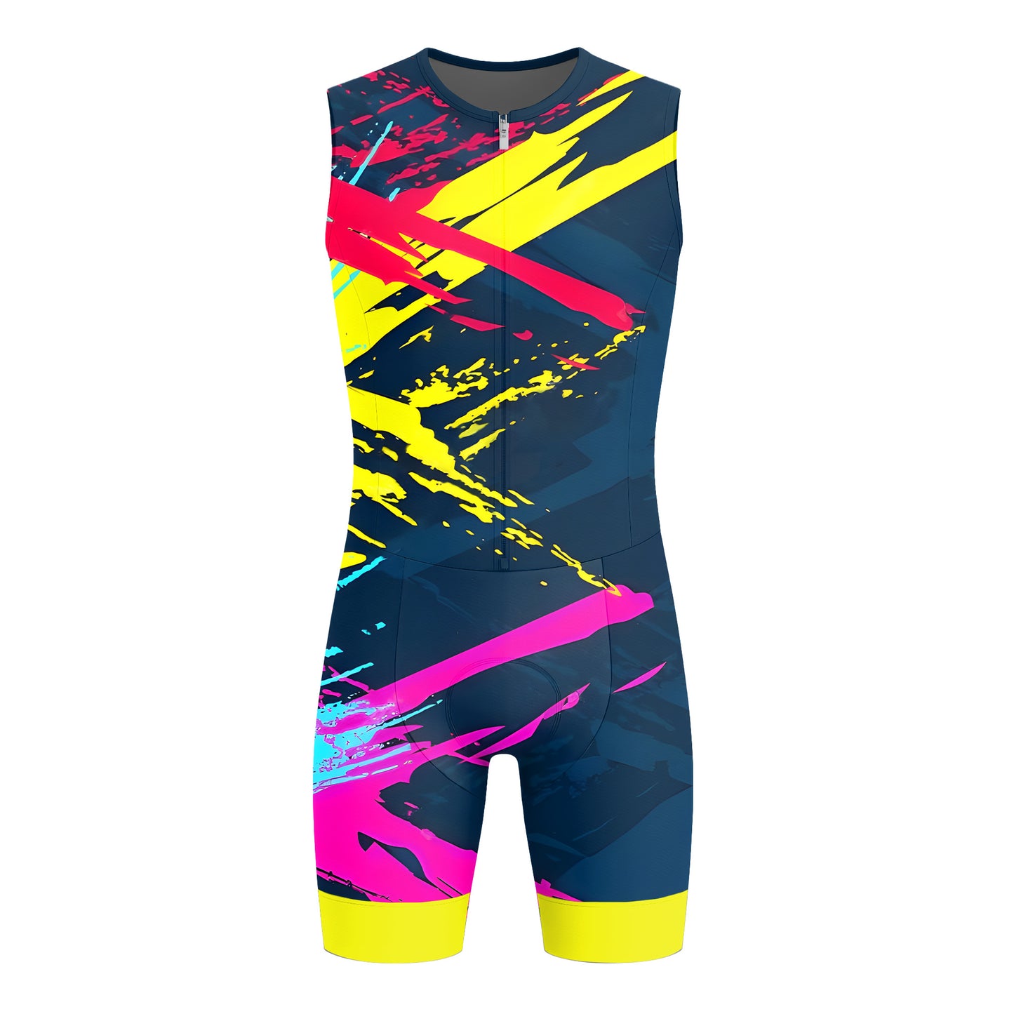 Colorful Abstract Movement Men's Sleeveless Triathlon Suit
