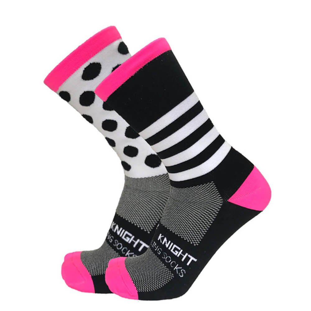 Retro Black Pink Cycling Socks