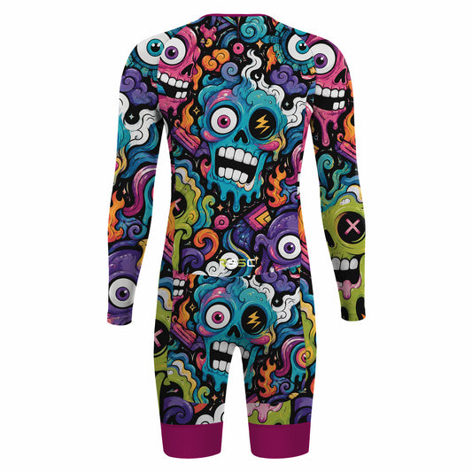 Alien Creatures Multicolor Men's Long Sleeve Triathlon Suit