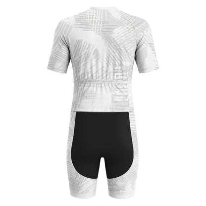 Mono de triatlón de manga corta para hombre White Velocity