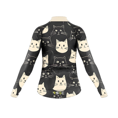 Happy Emoticon Cat Women's Long Sleeve Cycling Kit (Clearance Sale)