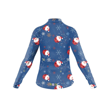 Christmas Cartoon Pictures Women's Long Sleeve Cycling Kit