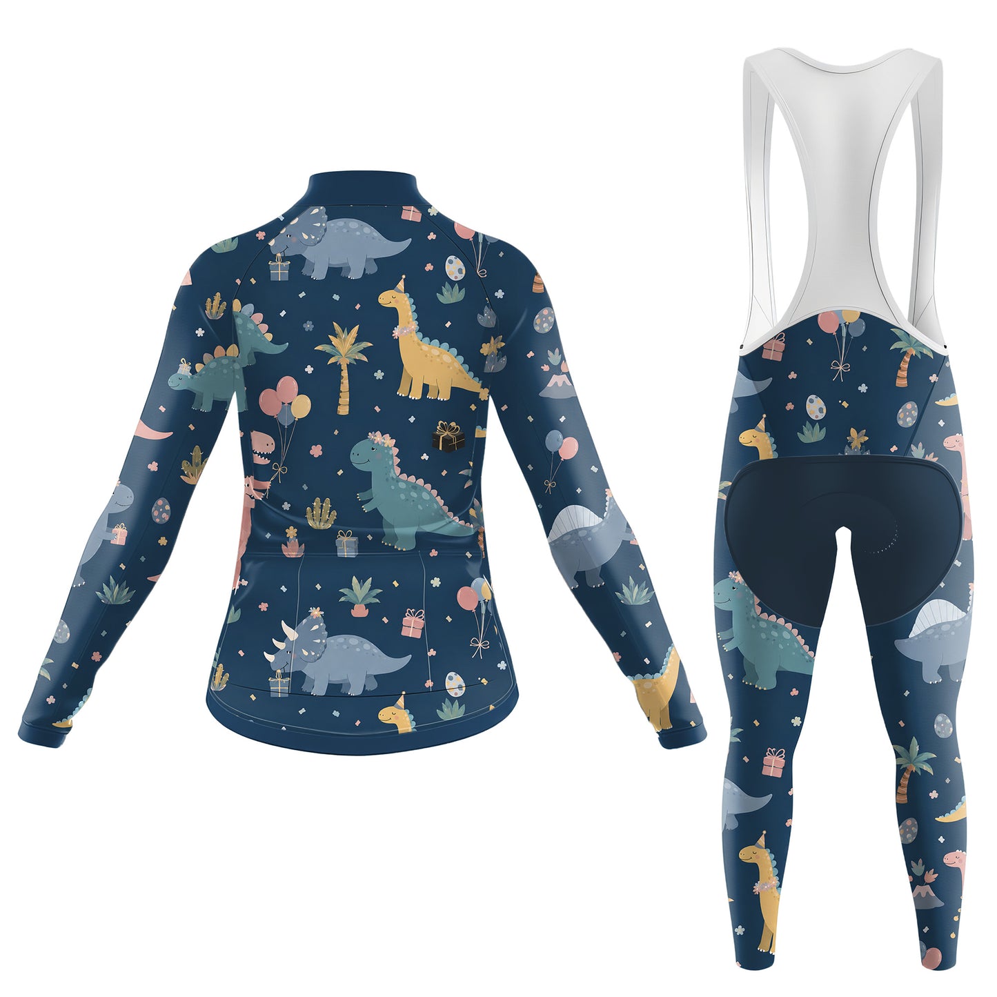 Dinosaur Pattern Women's Long Sleeve Cycling Kit