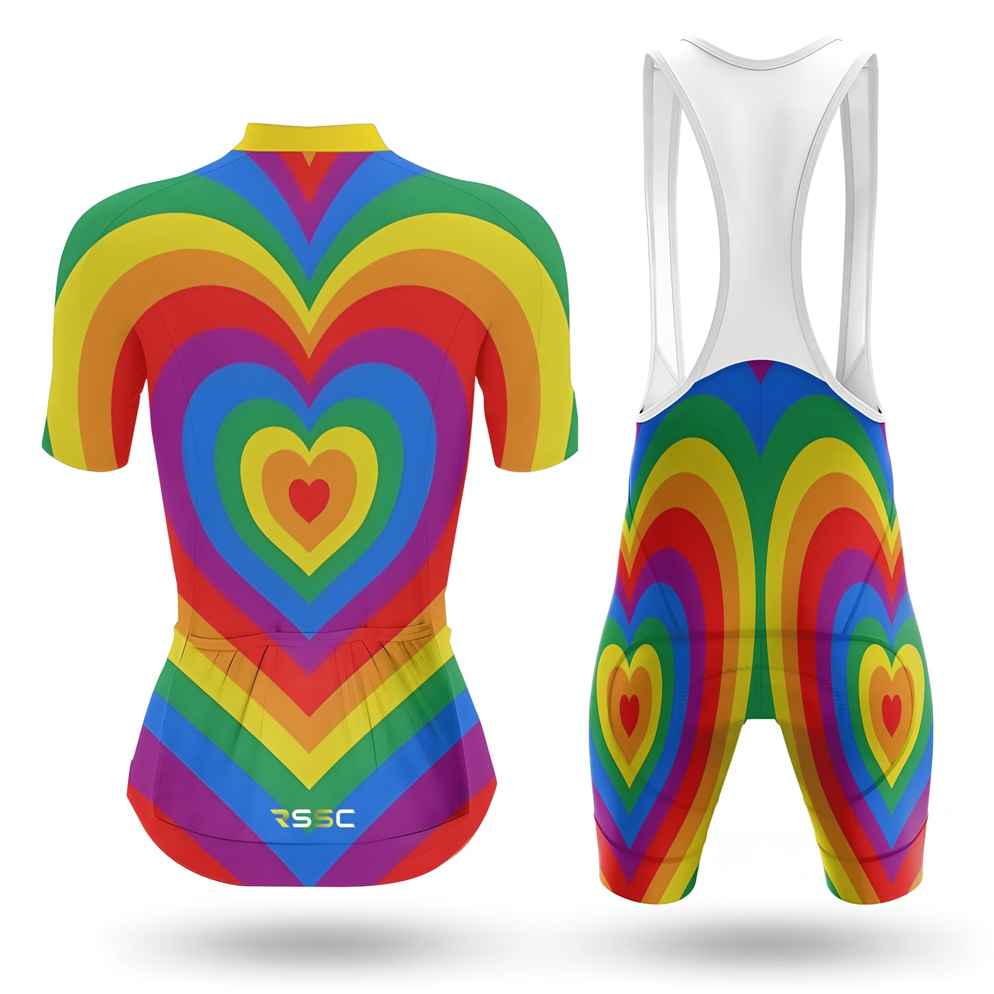 Rainbow Hearts Women's Short Sleeve Cycling Kit