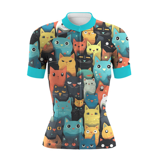 Cartoon Cat Women's Short Sleeve Cycling Kit (Clearance Sale)