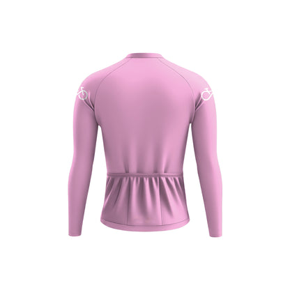 Bike Forever pink Men's Long Sleeve Cycling Jersey