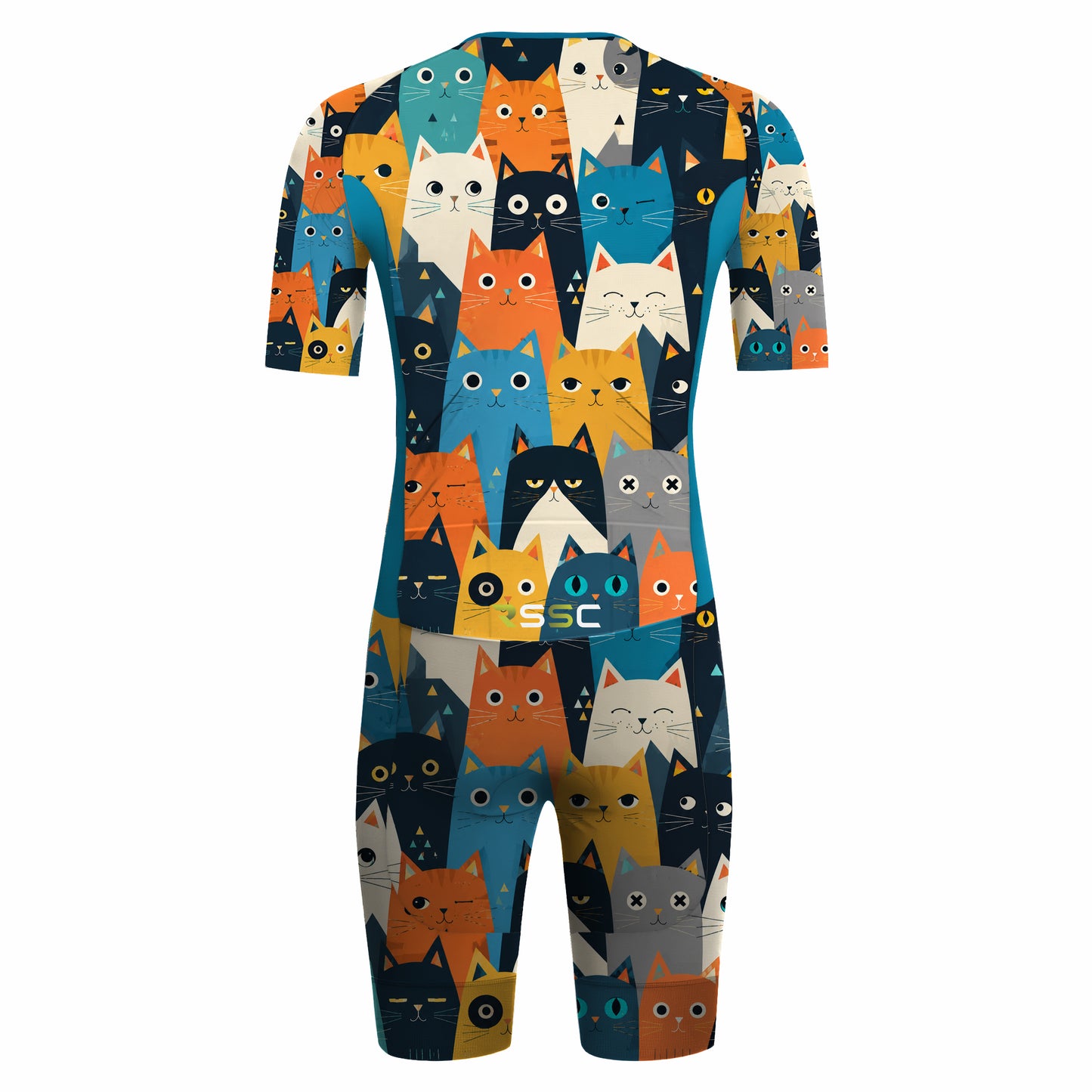Cartoon Cat Men's Triathlon Suit