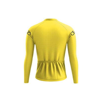 Bike Forever yellow Men's Long Sleeve Cycling Jersey