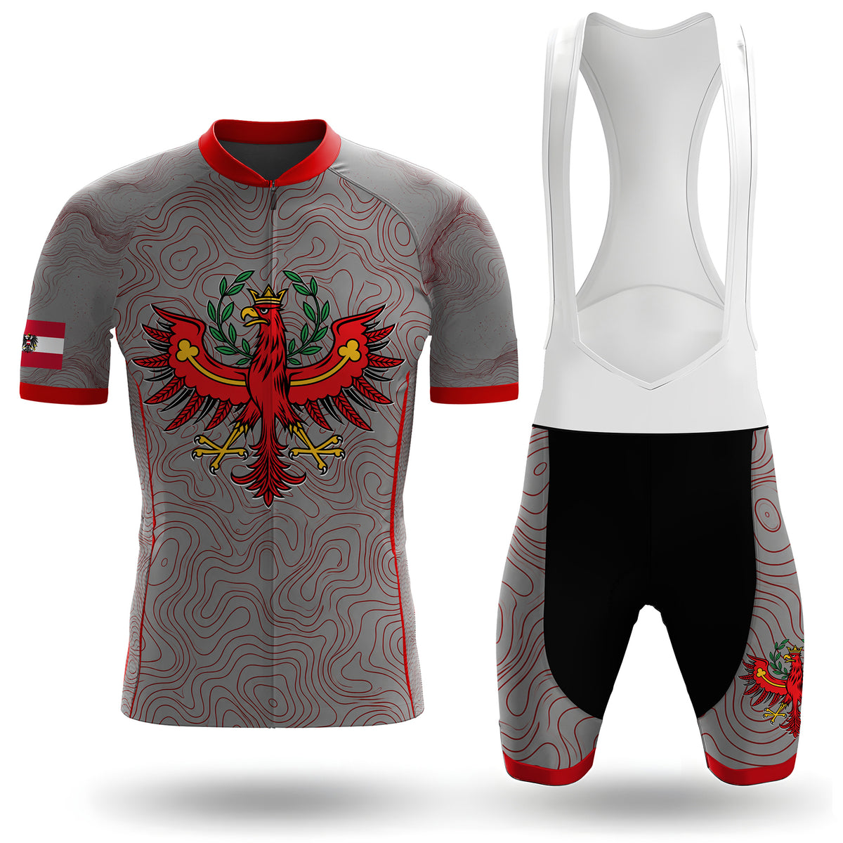 Kurzarm-Radtrikot für Herren „Belgian Surrealismus“