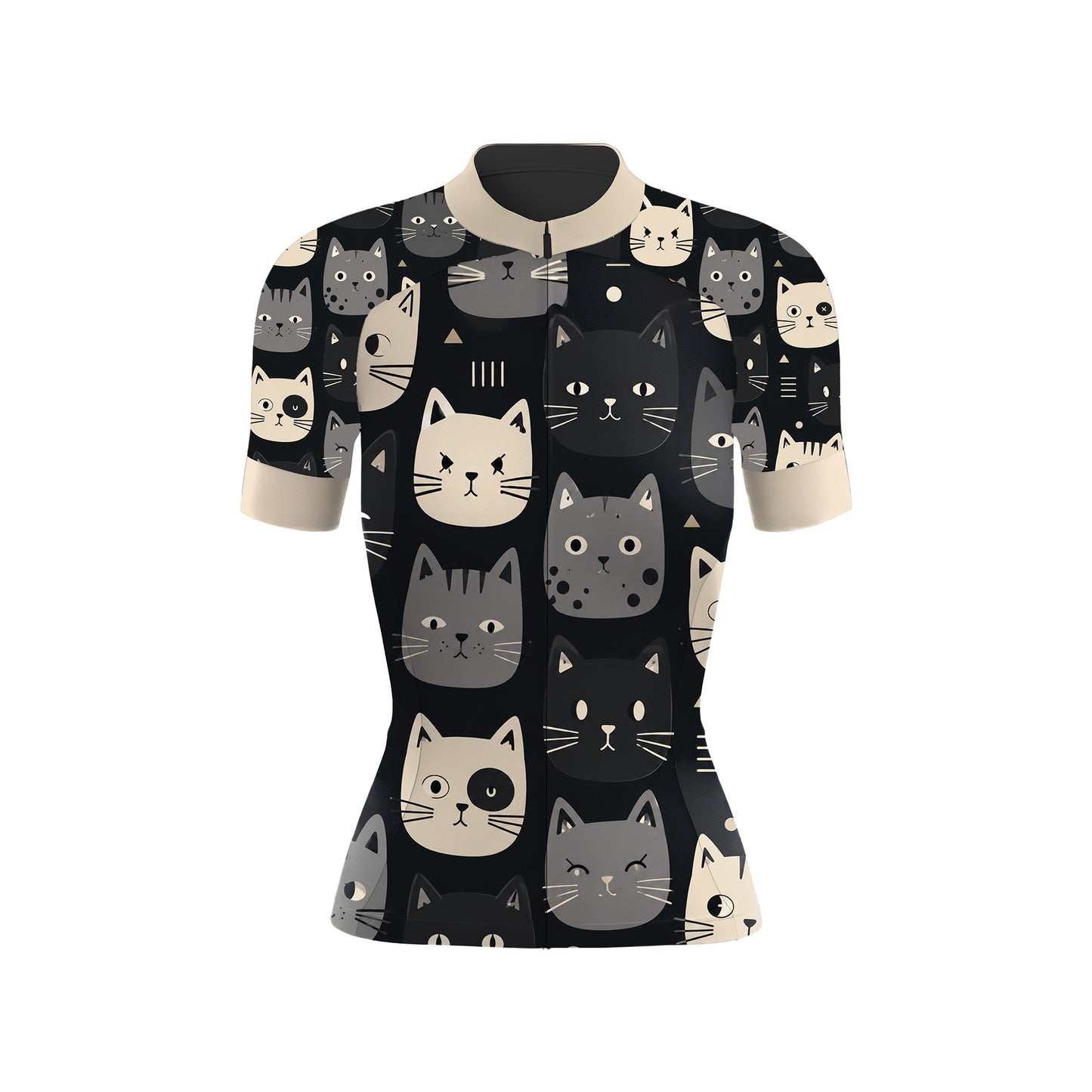 Happy Emoticon Cat Women's Short Sleeve Cycling Kit