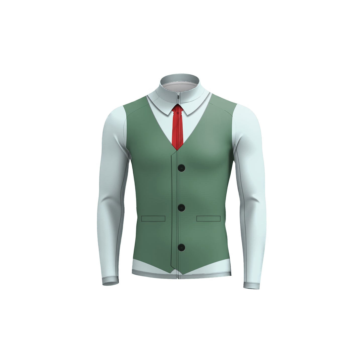 Elegant Thug Green Men's Long Sleeve Cycling Kit