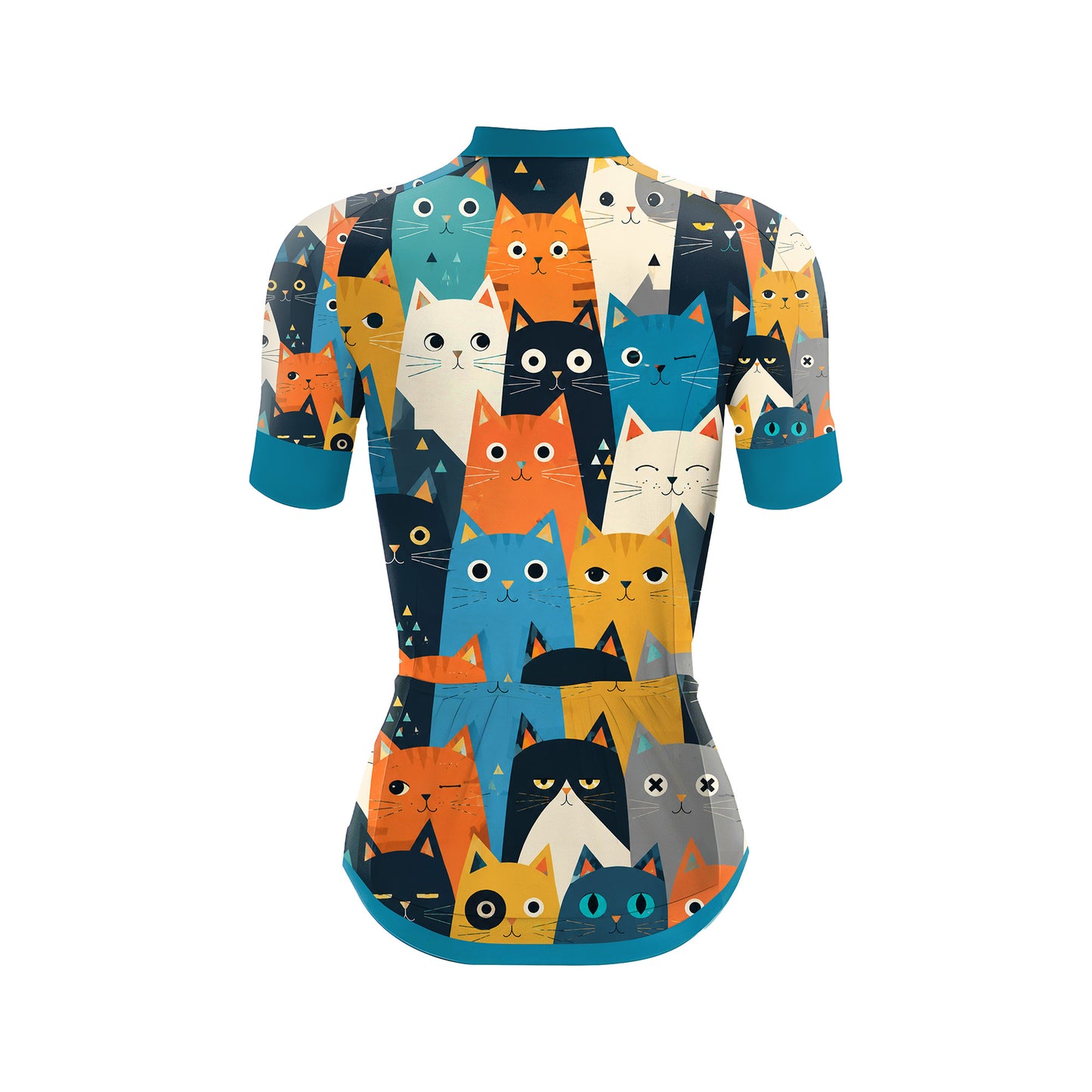 Cartoon Cat Women's Short Sleeve Cycling Kit